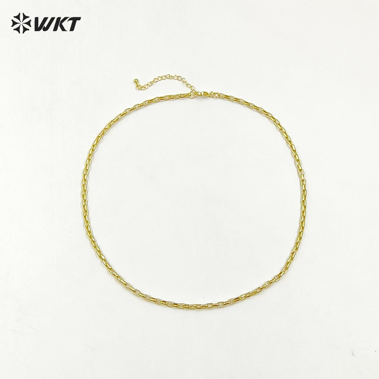 WT-BFN034 Fashion Exquisite Woman Gold Brass Chain with 18k Gold Plated Chain Bracelet Link Chain for Jewelry Finding
