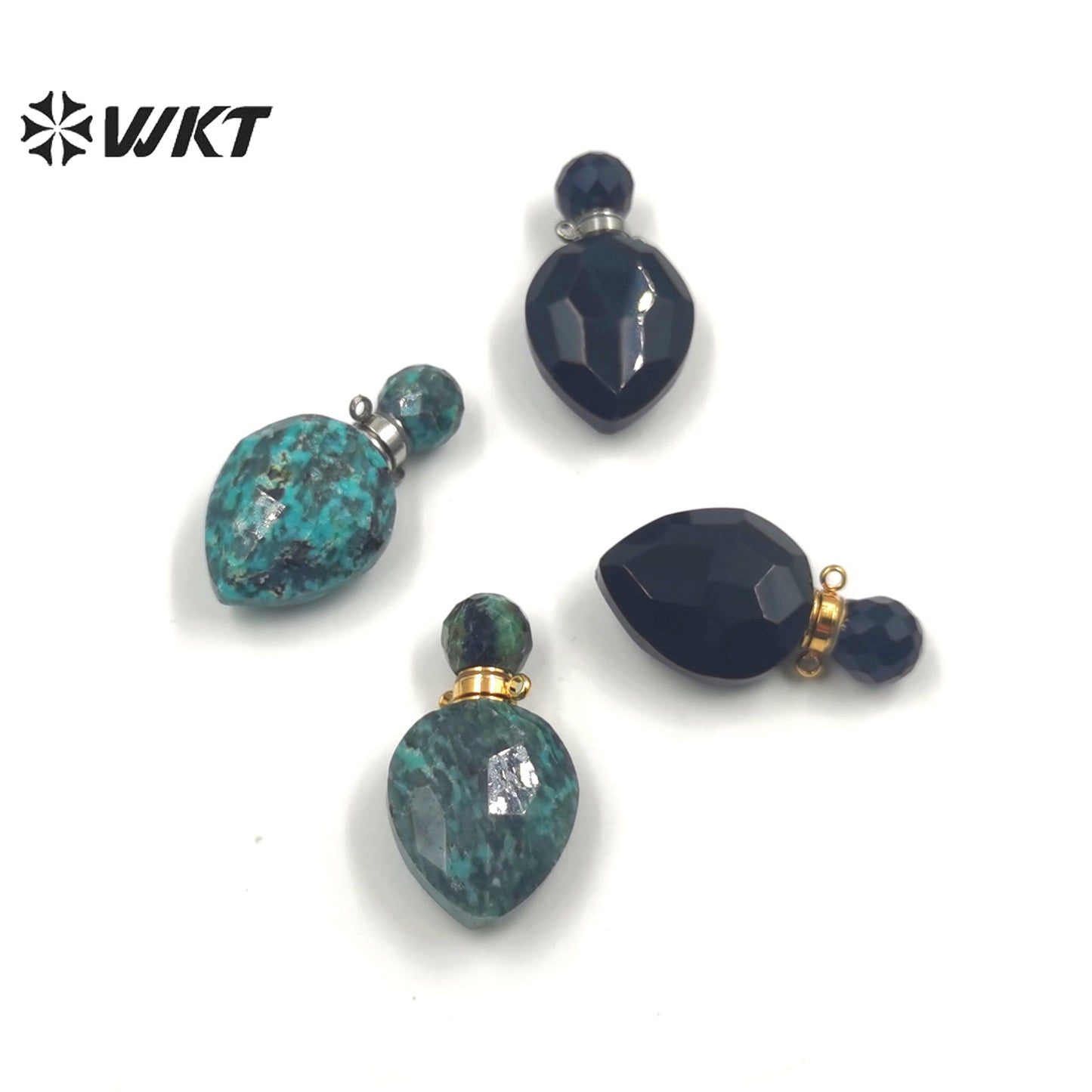 WT-P1795 Attractive Pendant Bohemia Style Perfume Bottle Pendant Textured Women Jewelry Accessories Natural Stone Pendant