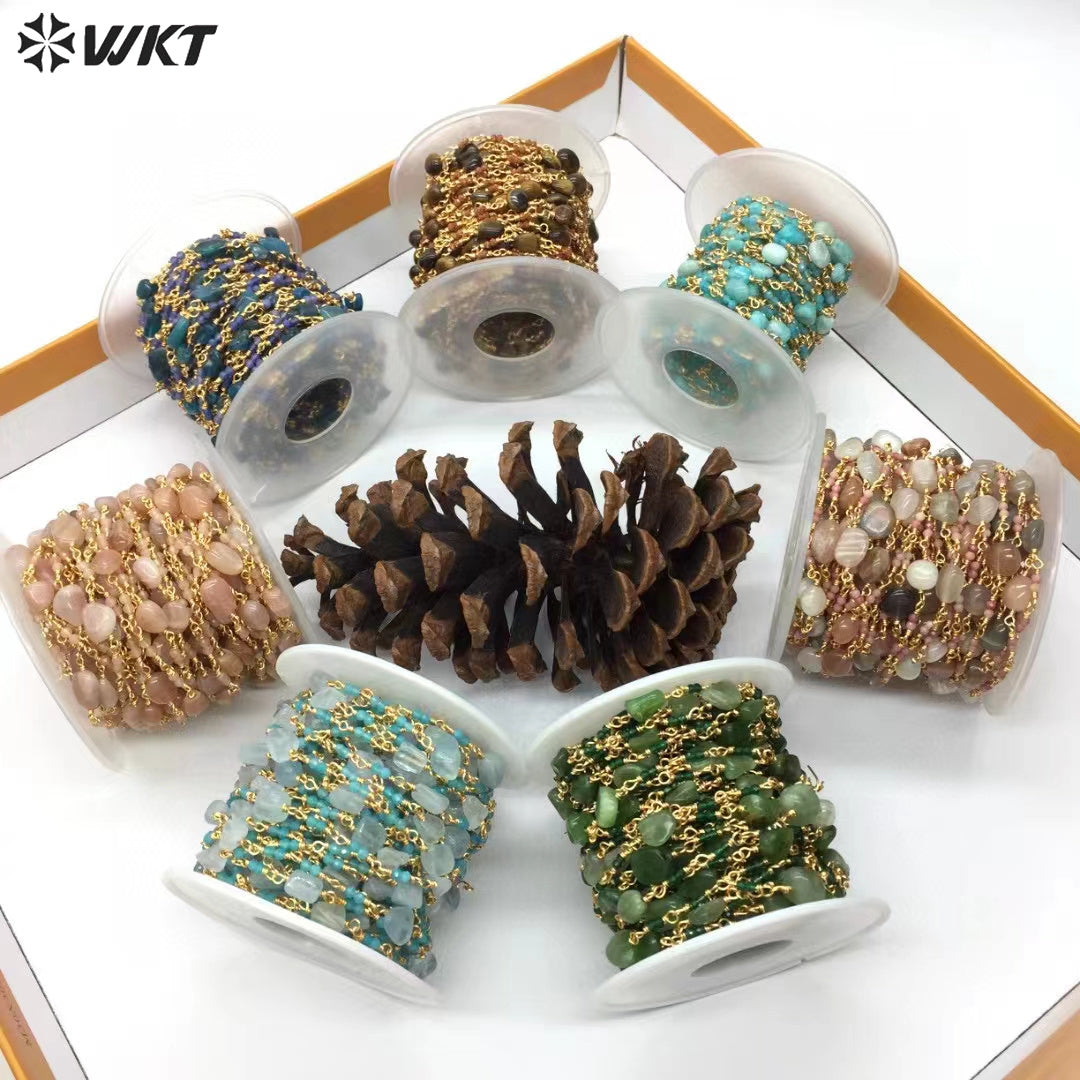 WT-RBC241 Newest Hand Make Natural Strand Stone Beads Rosary Jewelry Chain for Necklace Finding DIY