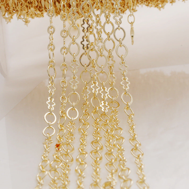 WT-BC211 Fashion Trendy Gold Coated Color Protection Irregular Large O Chain Bone Chain Necklace Bracelet Tail Chain Gold-Plated