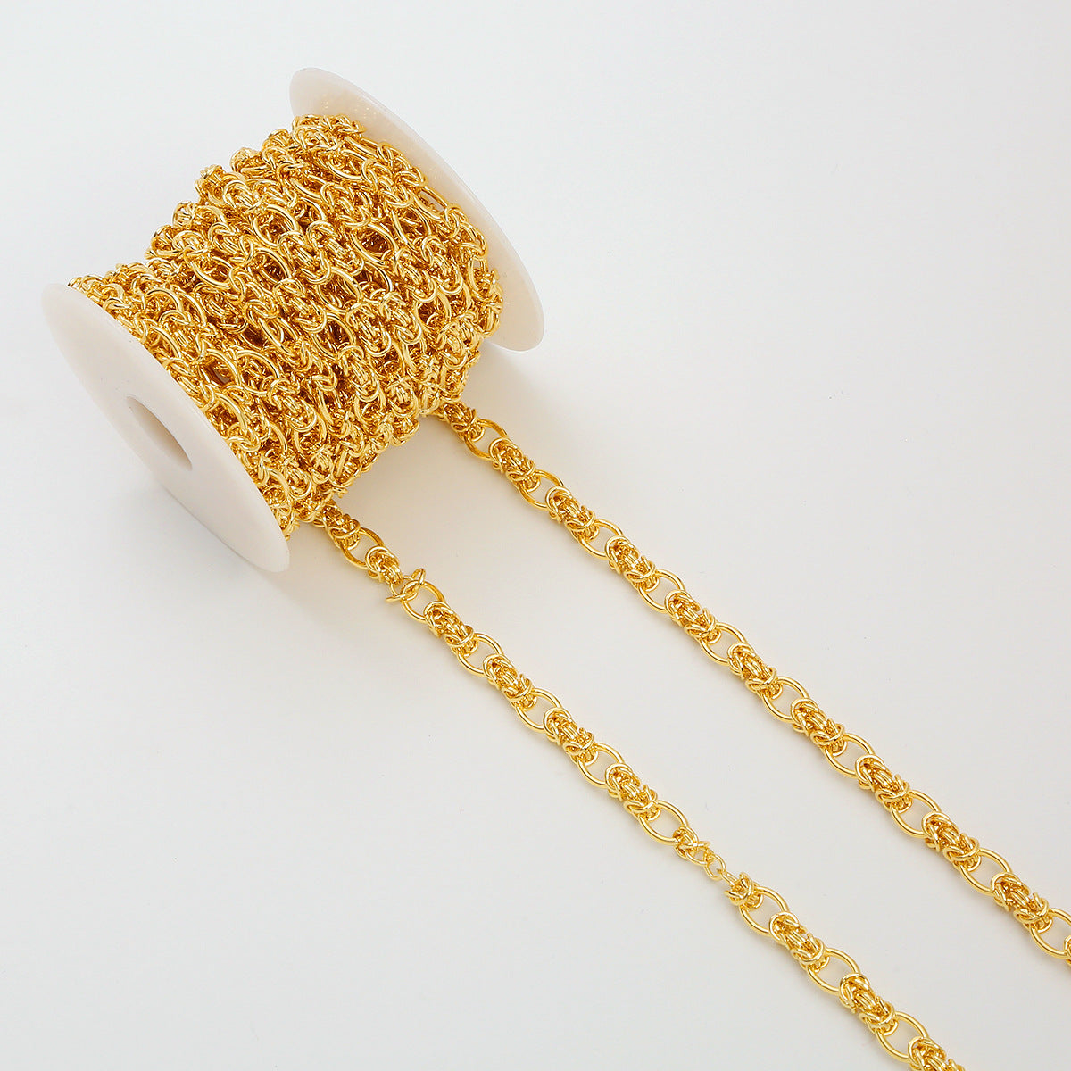 WT-BC200 18K Fashion Style Gold Wrapped Copper Colorful Handmade Chain Necklace Loose Chain Link Knot Chain New Oval
