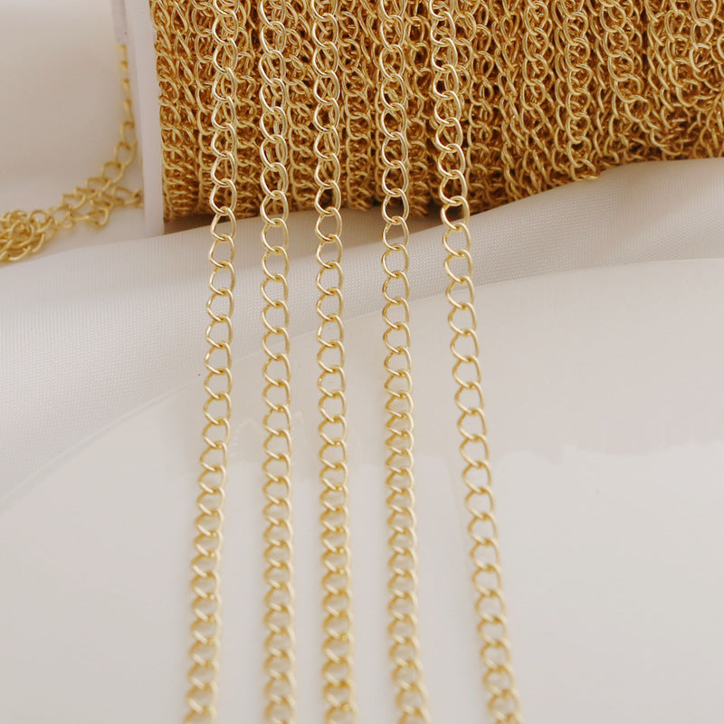 WT-BC208 Fashion Trendy Copper Wrapped Gold Color Protection Ponytail Extension Accessories Link Necklace Bracelet Gold Plating