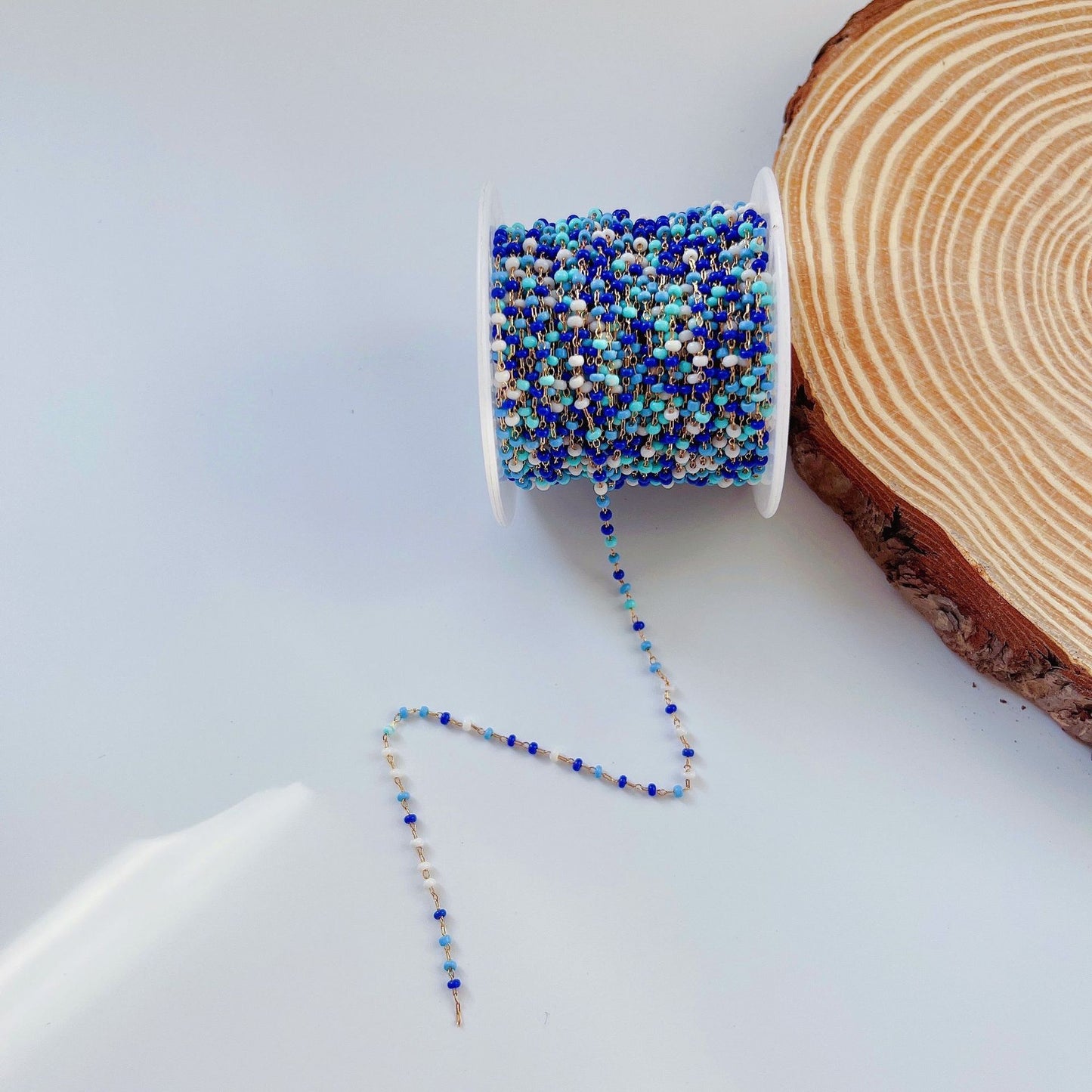 WT-RBC231 Tiny Bohemian 2mm DIY Colorful Crystal Beads Chain for Bohemian Series Jewelry or Bracelet Sunglass Findings
