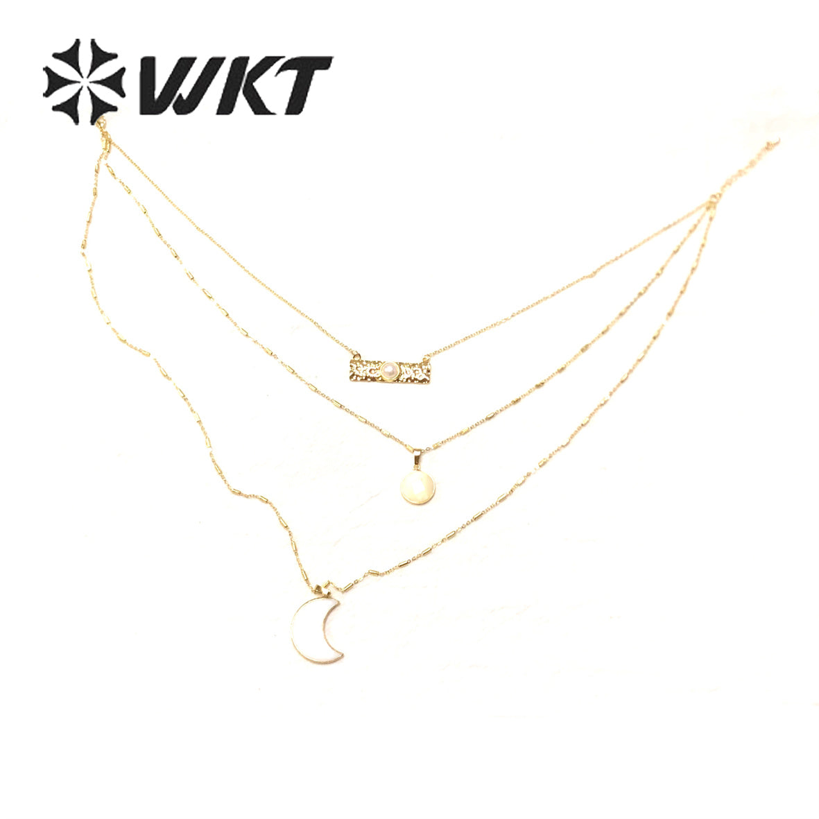 WT-N1327 Wonderful Jewelry Stone with Natural Fresh Shell and While Pearl Pendants Lovely Necklace for Girl As a Gift