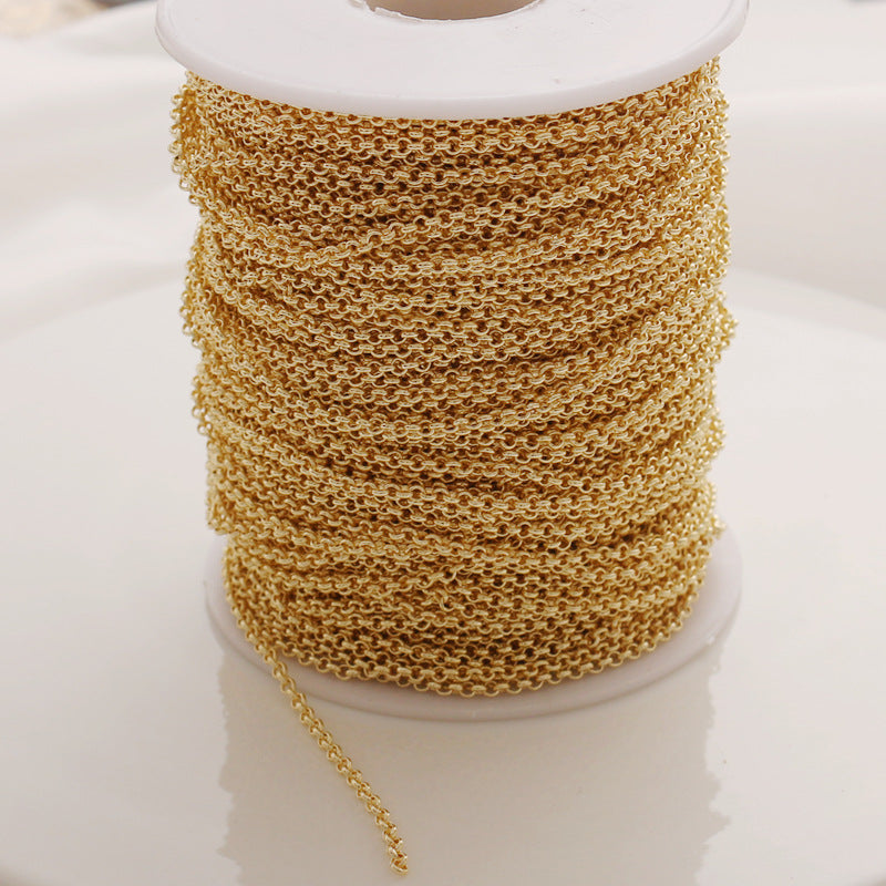 WT-BC208 Fashion Trendy Copper Wrapped Gold Color Protection Ponytail Extension Accessories Link Necklace Bracelet Gold Plating