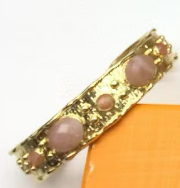 WT-B663 Delicate 18K Real Gold Plated Multi Natural Precious Stones in Bezel Setting Women Birthday Gift Gemstone Bangle