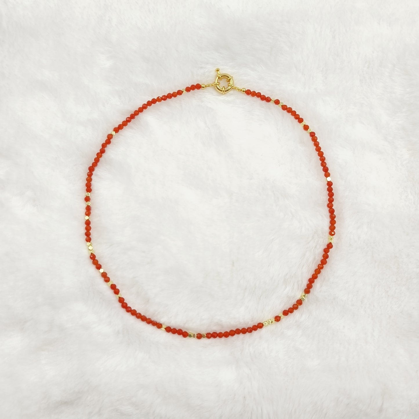 WT-N1443 WKT Best 2023 Newest Natural Aura Cluster Quartz Necklace Women Simple Hoop Aura 3MM Stone Beads Necklace