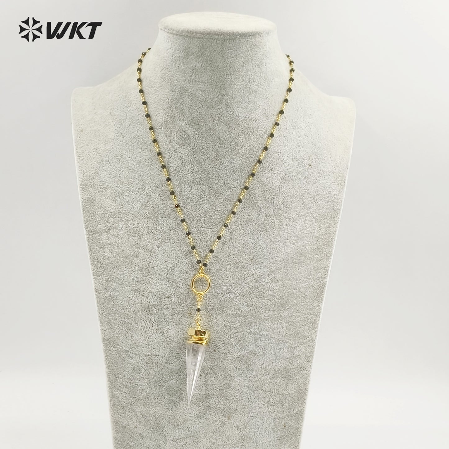 WT-N231 2023 Fashion Trendy Crystal Quartz Necklace Female Elegant and Jewelry for Party Gift Crystal Pendant Necklace