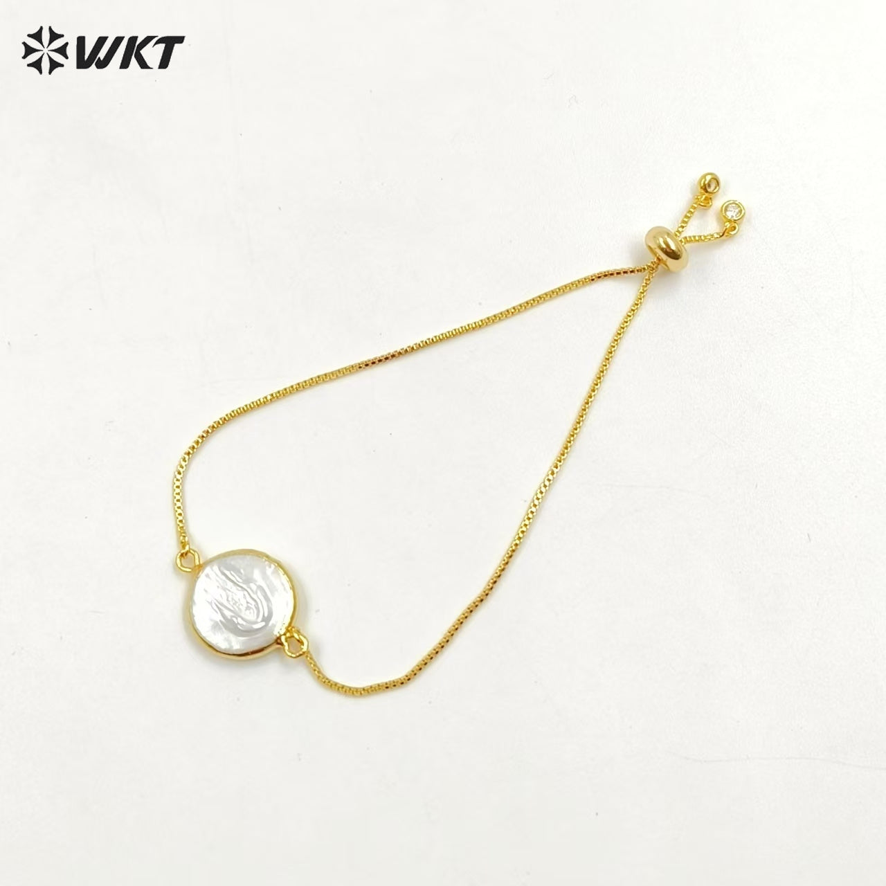WT-B306 Simple All-match Pearl Connector Bracelets for Women Party Gift,Natural Pearl Connector Bracelets with Gold Chain Design