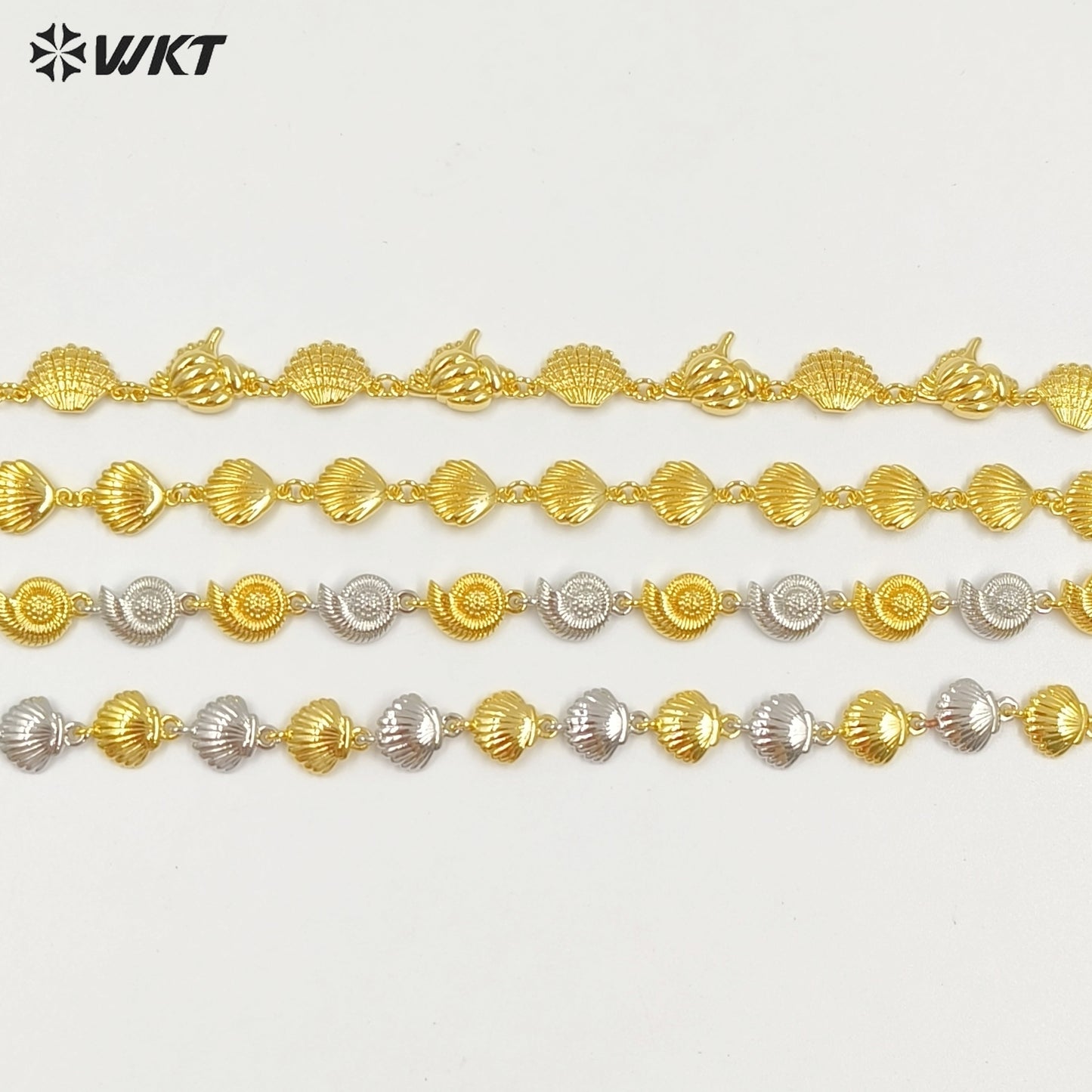 WT-JF368 Wholesale New Cute 18K Gold Plated Shell Shape Metal Bracelets For Women Party Jewelry Accessories Resist Tarnishable