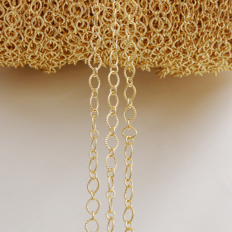 WT-BC212 FashionCopper Wrapped Gold ColorGold Wrapped Color Preserving Fried Dough Twists Large O Round Chain Necklace