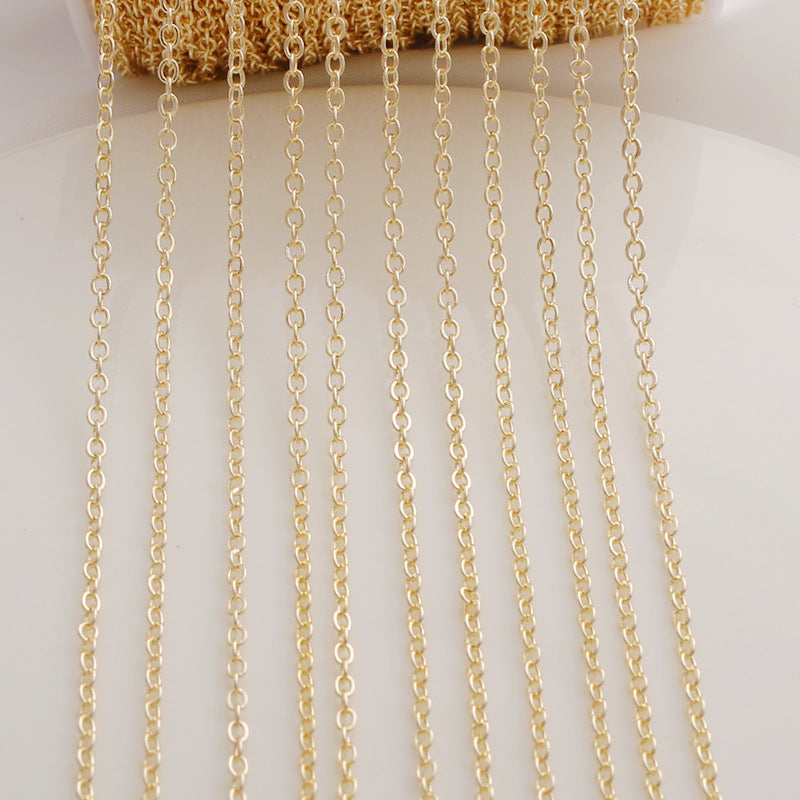WT-BC208 Fashion Trendy Copper Wrapped Gold Color Protection Ponytail Extension Accessories Link Necklace Bracelet Gold Plating