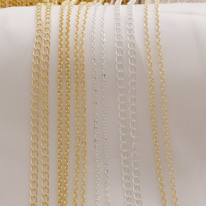 WT-BC208 Fashion Trendy Copper Wrapped Gold Color Protection Ponytail Extension Accessories Link Necklace Bracelet Gold Plating