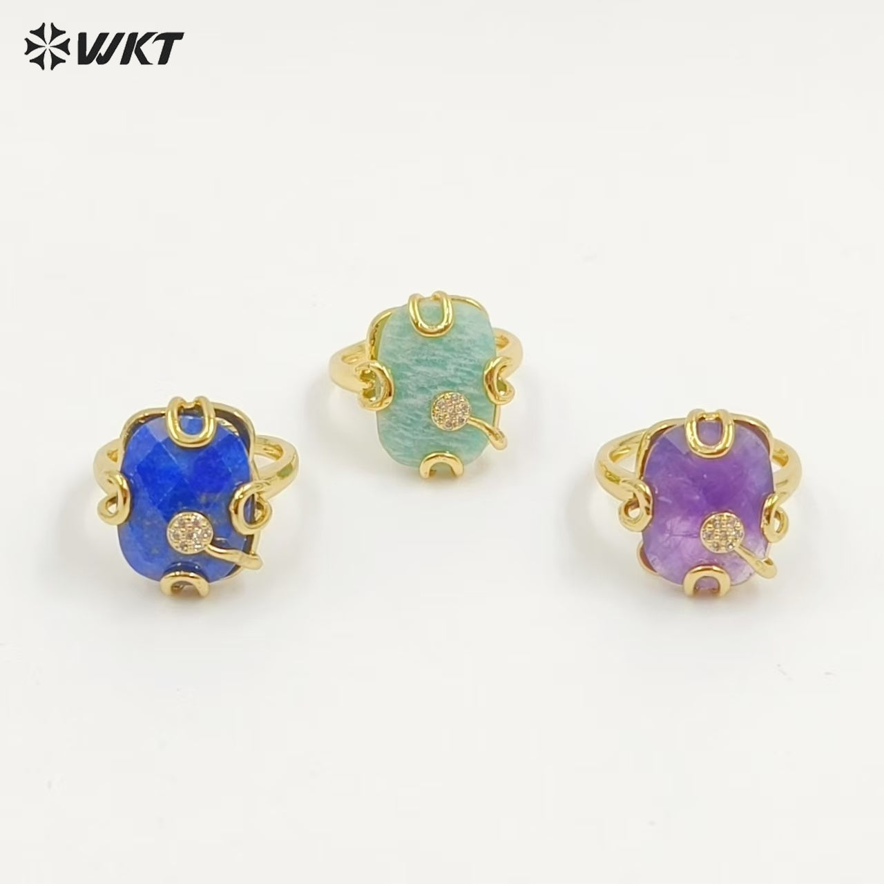 WT-MPR070 Gorgeous Trendy Fashion Natural Freshwater Pearl and Zircon Ring18k Gold Plating for Women Lucky Unique Design Ring
