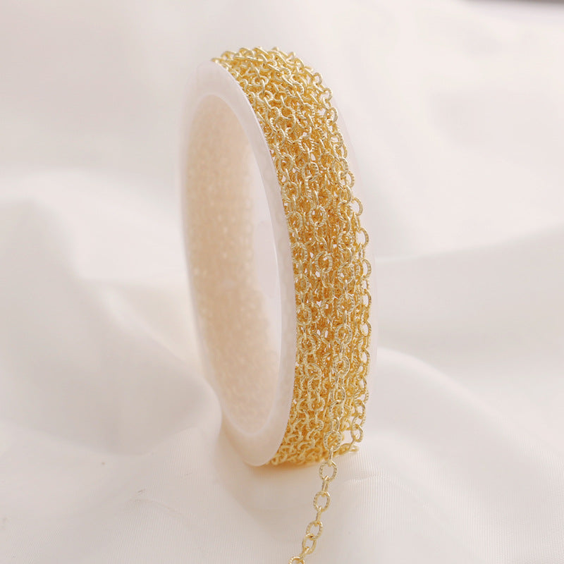 WT-BC212 FashionCopper Wrapped Gold ColorGold Wrapped Color Preserving Fried Dough Twists Large O Round Chain Necklace