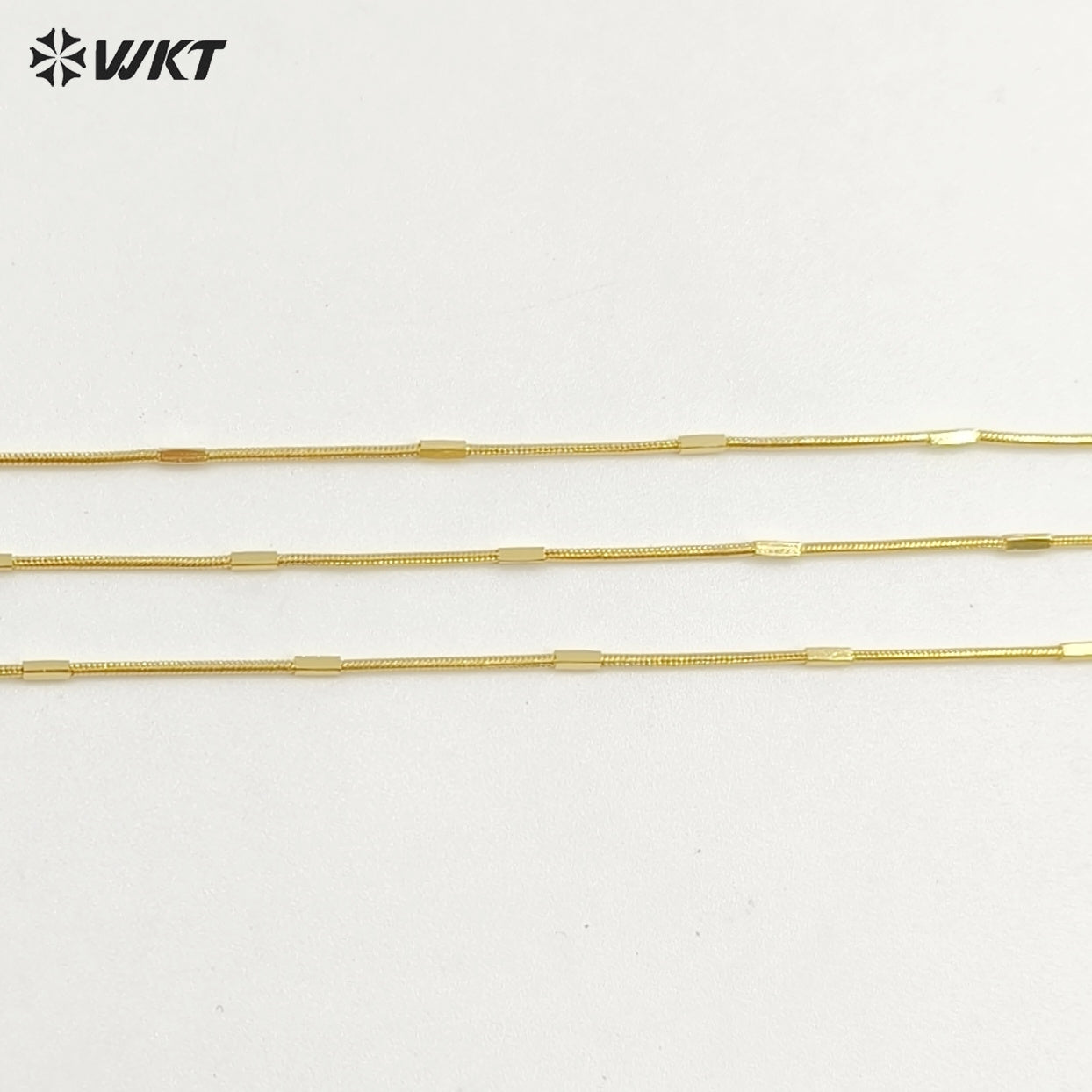 WT-JFN42 New Design Fashion 18k Real Gold Plated Brass Cube Snake Chain for Pendant Match