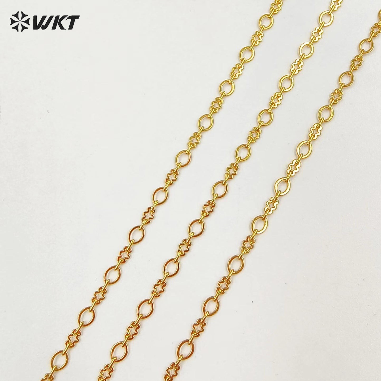 WT-BFN031 WKT Delicate Necklace for Women 18 Inches Classic Gold Plated Yellow Brass Chain Luxury Jewelry Gifts Lobster Clasp