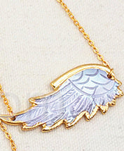 WT-N785 New Wholesale Genuine Shell Carved Feather Necklace, Fashion Gold Plated Double Loops Shell Feather Necklace