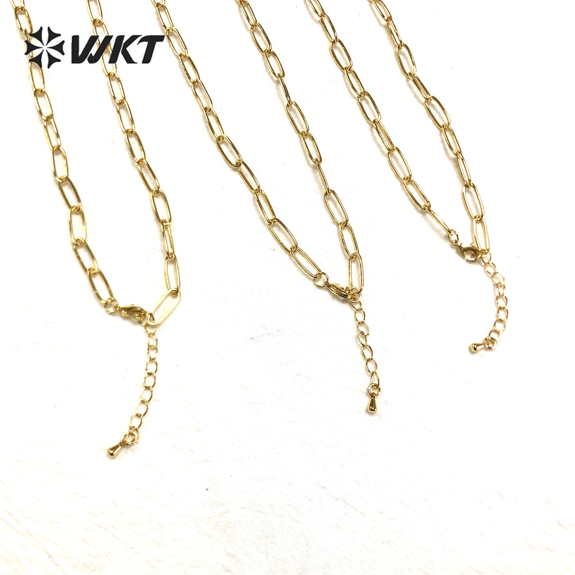 WT-BFN025 WKT Beautiful and Elegant High Quality Punk Choker Women Gold Electroplated Big Link Chain Necklace Metal Necklace