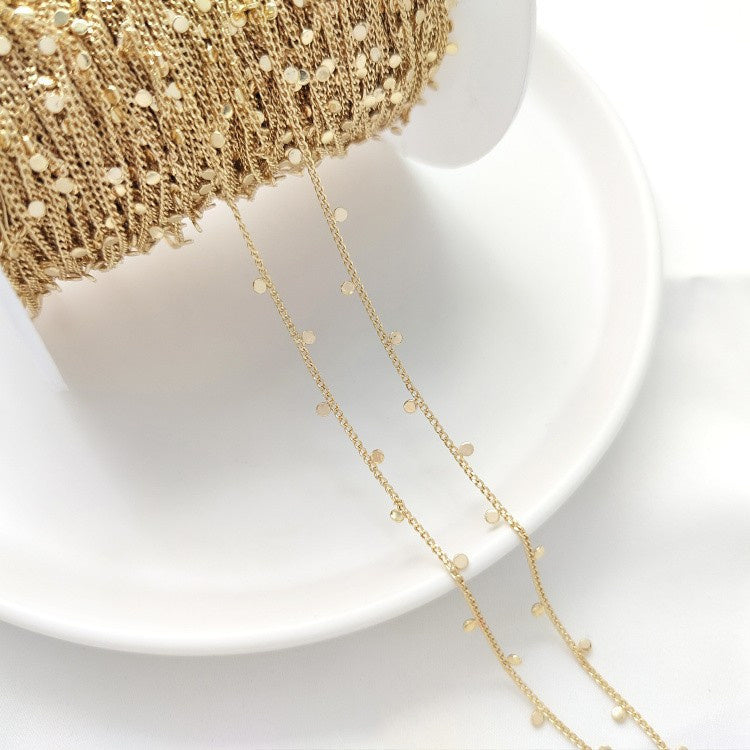 WT-BC220 Hand Made New Arrival Hot Sale18K Gold Plated Yellow Brass Jewelry Chain Sell by Meter for Necklace Bracelet Parts