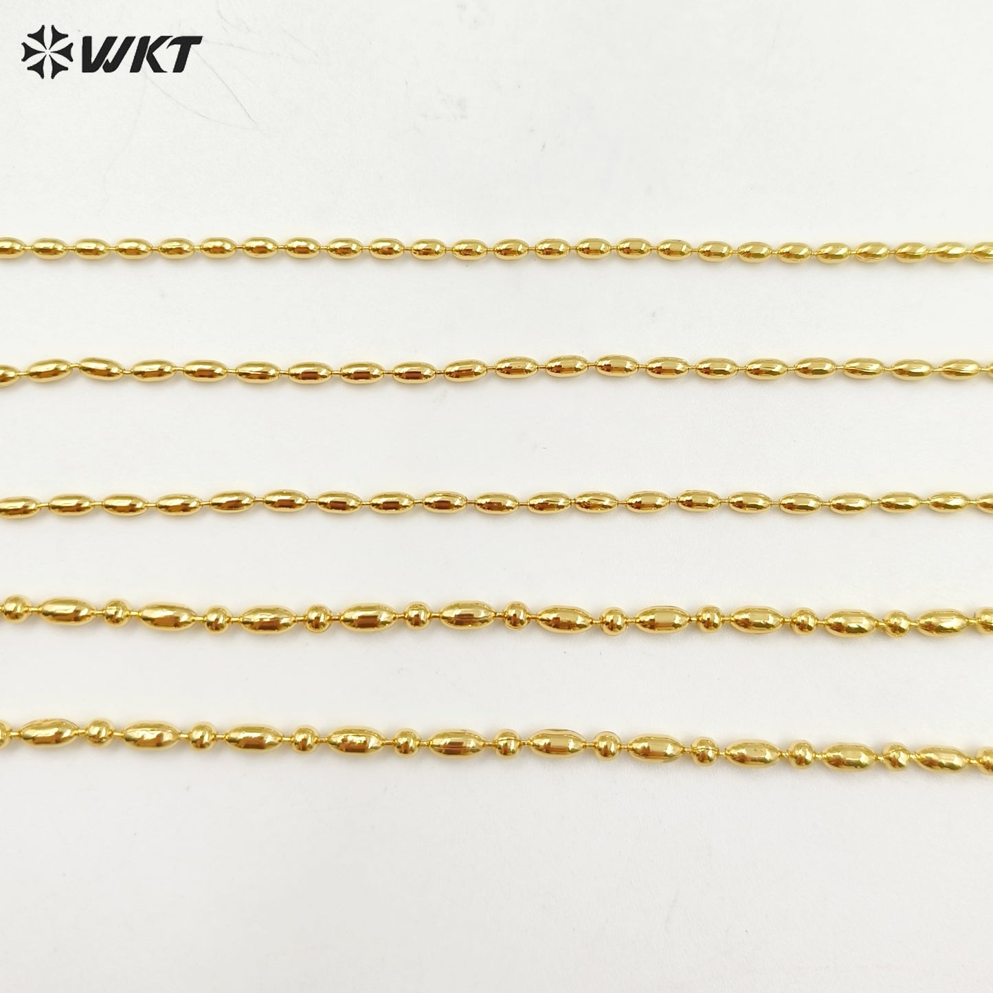 WT-BFN061 Wholesale Newest Design 18k Real Gold Plated Bamboo Beads Resist Tarnishable Metal Jewelry Chain Necklace for Pendants