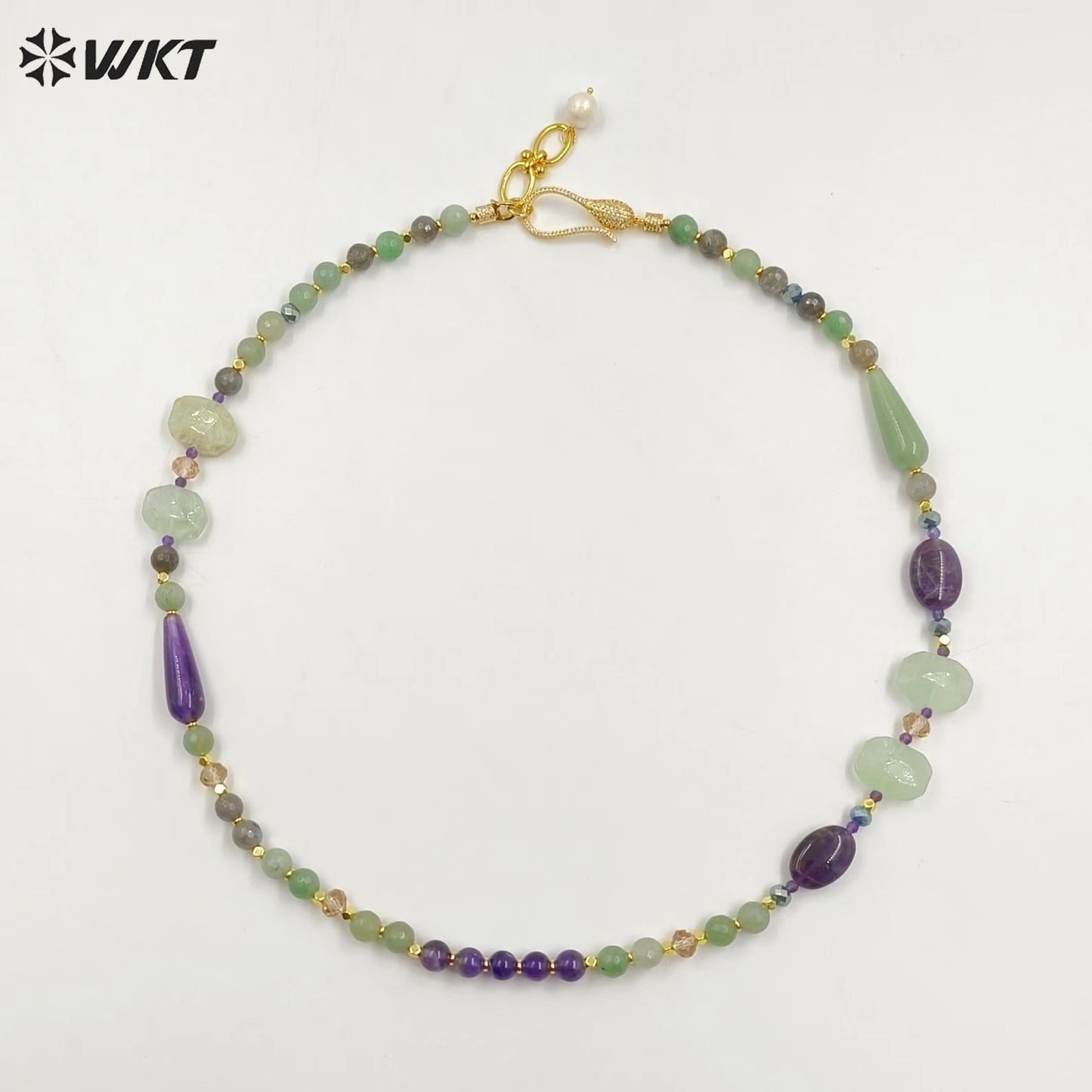WT-N1475 Wholesale Fashion Gorgeous Hand Made Natural Stone Strand Beads Jewelry Women Necklace for Anneversary