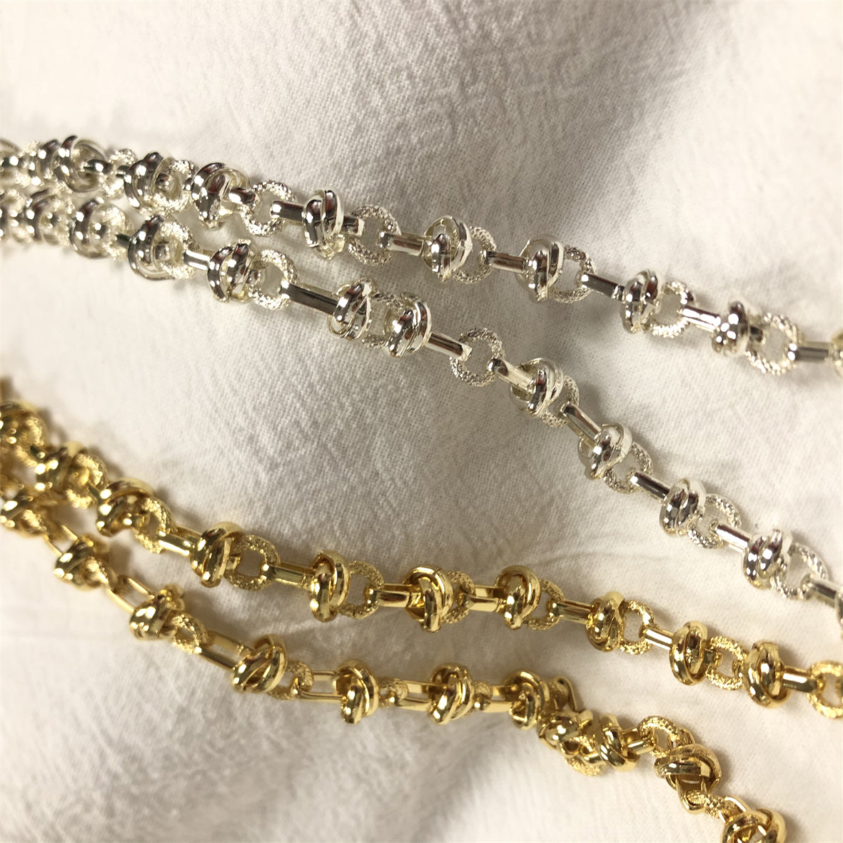 WT-BC175 Newest 18k Real Gold Plated Zinc Alloy Knotted Shape Twisted DIY Chain for Bracelet and Necklace Chain Women Chain