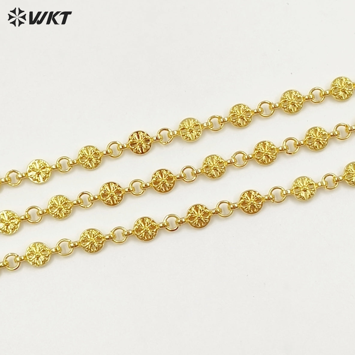 WT-BC250 Amazing Fashion Chunky Unique Handmade Connect 18k Real Gold Plated Chain Accessory for Jewelry Design