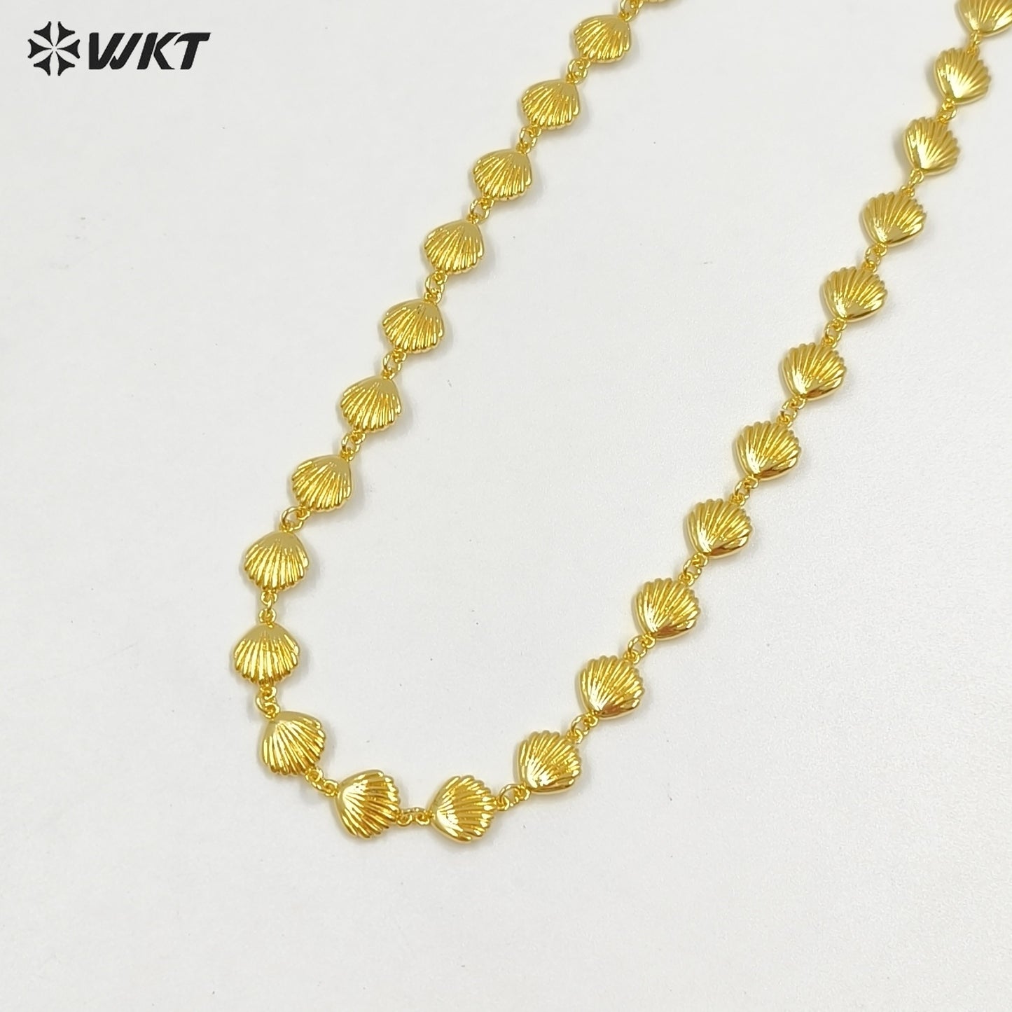 WT-JFN44 Newest Women Romantic Style Metal Yellow Brass Gold Plated Sea Star And Shell Shape Necklace Party Wearing Jewelry