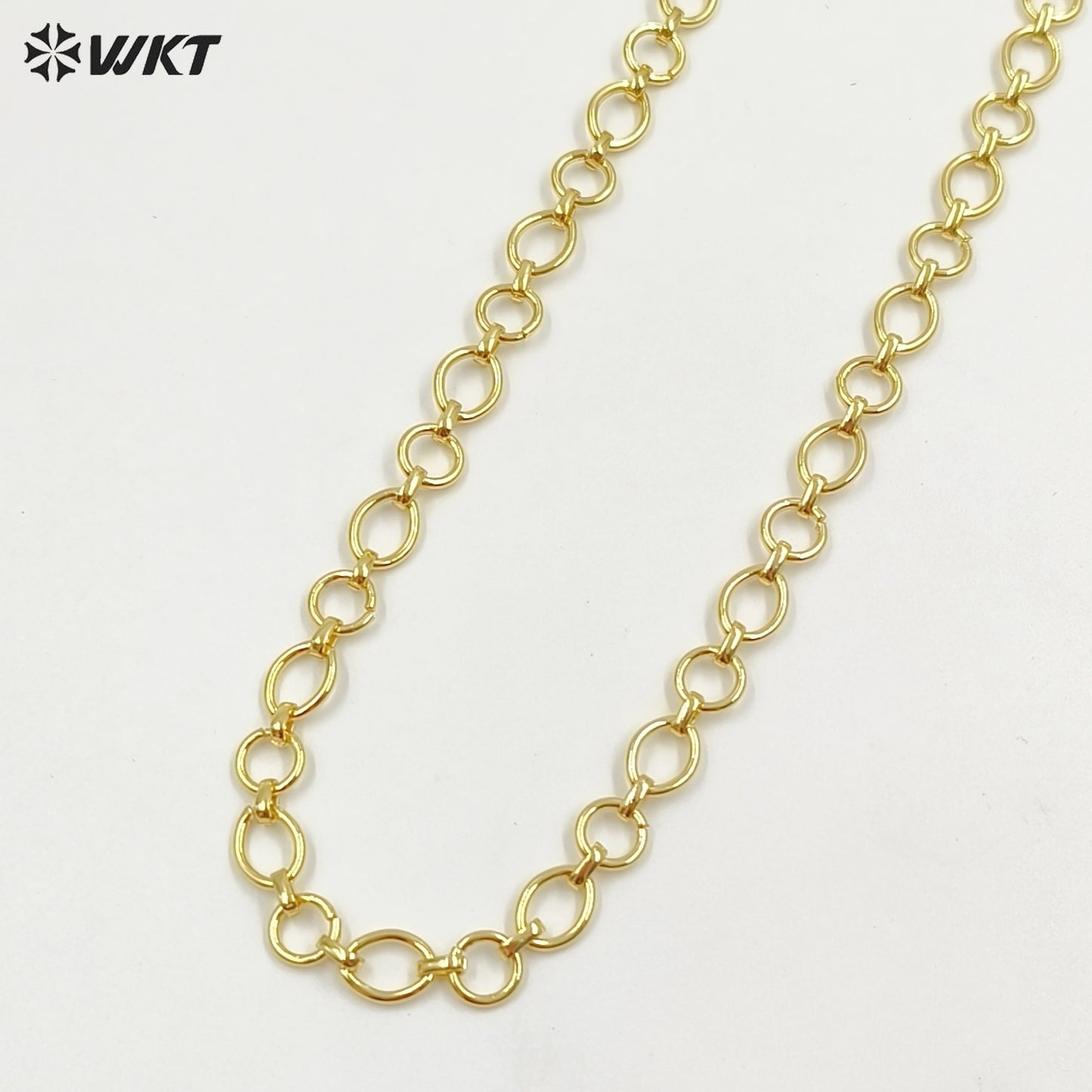WT-BC252 Hot Style Fashion Resist Tarnished 18K real Gold Plated Big Chunky Link Chain for Necklace