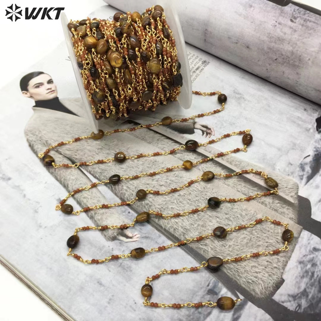 WT-RBC241 Newest Hand Make Natural Strand Stone Beads Rosary Jewelry Chain for Necklace Finding DIY