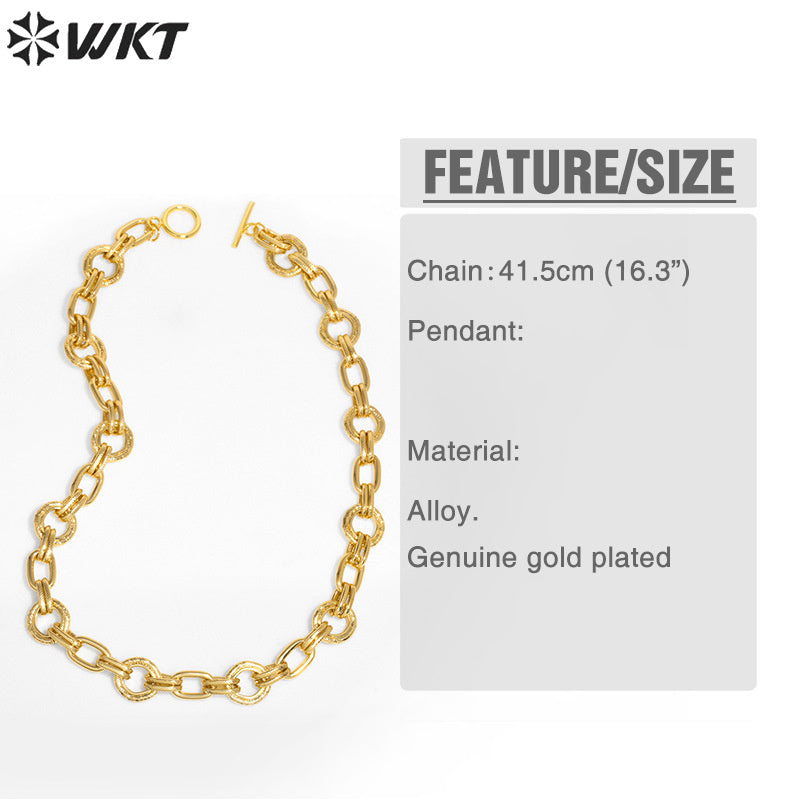 WT-BFN055 Hip-hop Women in Europe and the United States Trend Thick Chain Necklace Cuba Chain Collar Necklace
