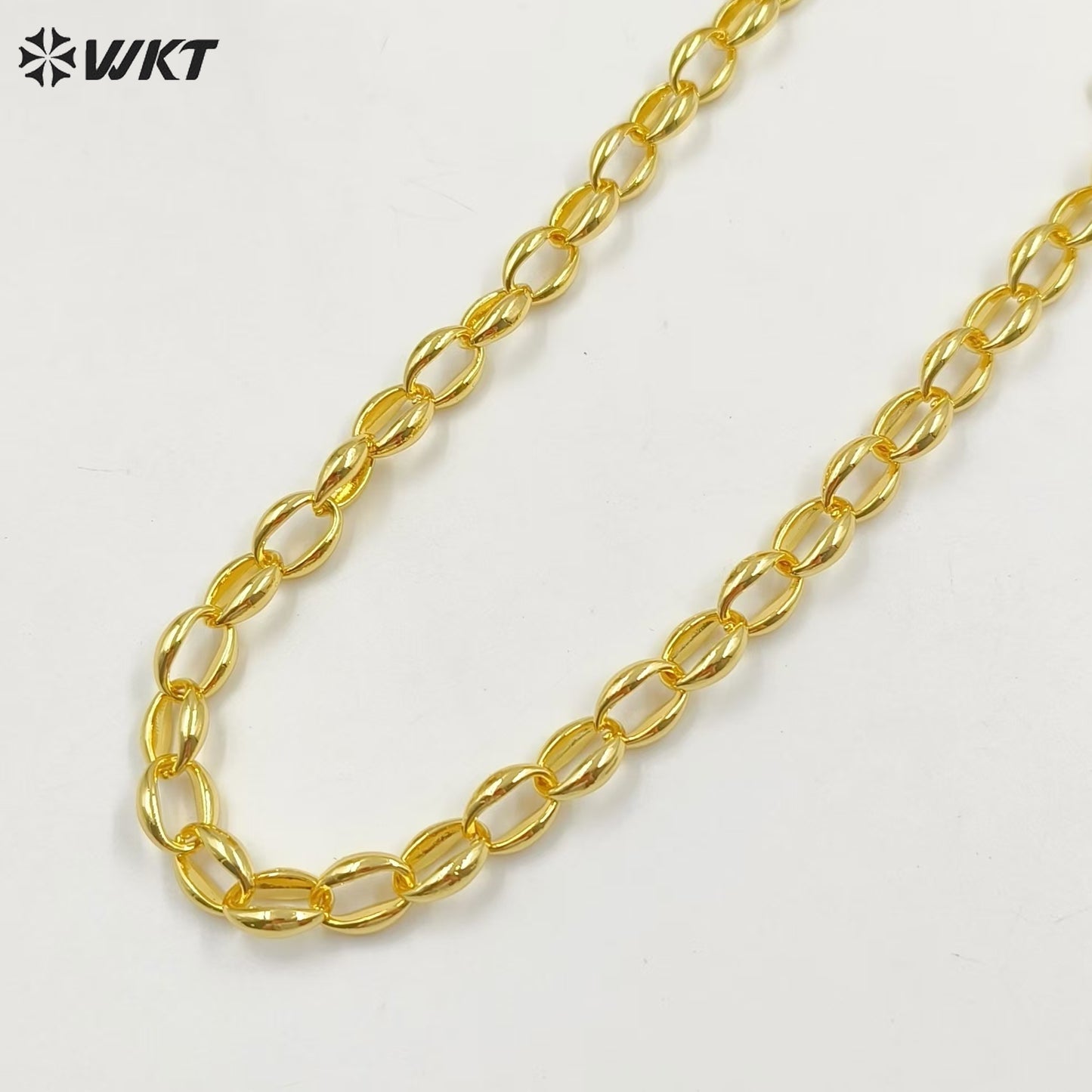 WT-BC229 New Style 18K Real Gold Plated Coffe Bean Shape Metal Jewelry Chain for Necklace Bracelet Design
