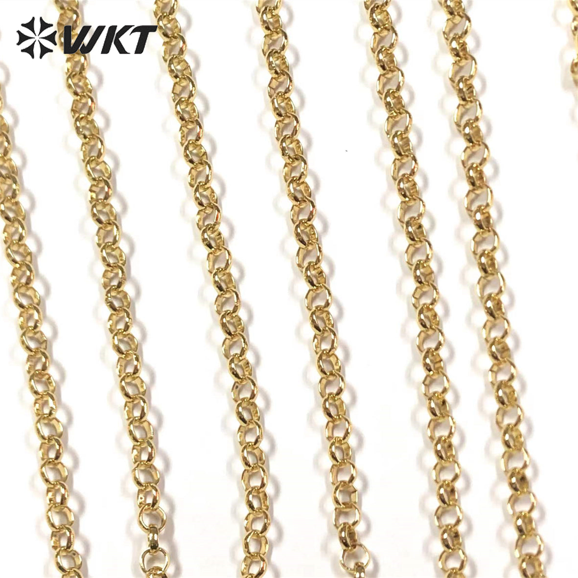 WT-BC186 WKT 2022 Exquisite Jewelry Brass Chain Gold Chain Brass With Gold Plated Necklace Link Chains for DIY Jewelry Findings