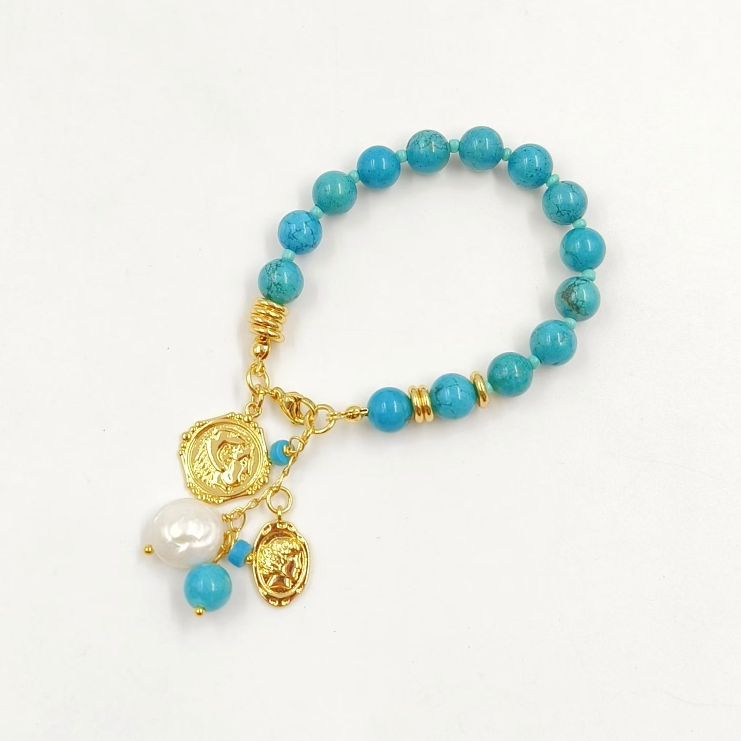 WT-B691 Wholesale Customize Religious 18K Gold Plated Round Buddha Beads Natural Gemstone Unisexual Bracelet As Daily Decoration