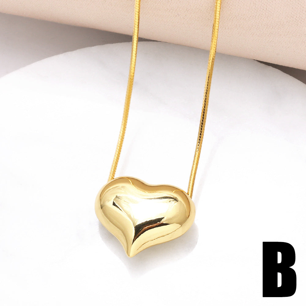 WT-JFN25 WKT Elegant and Charming Style Equisite Design 18k Gold Plated Heart Shape Women Necklace for Engagement Hot Sale