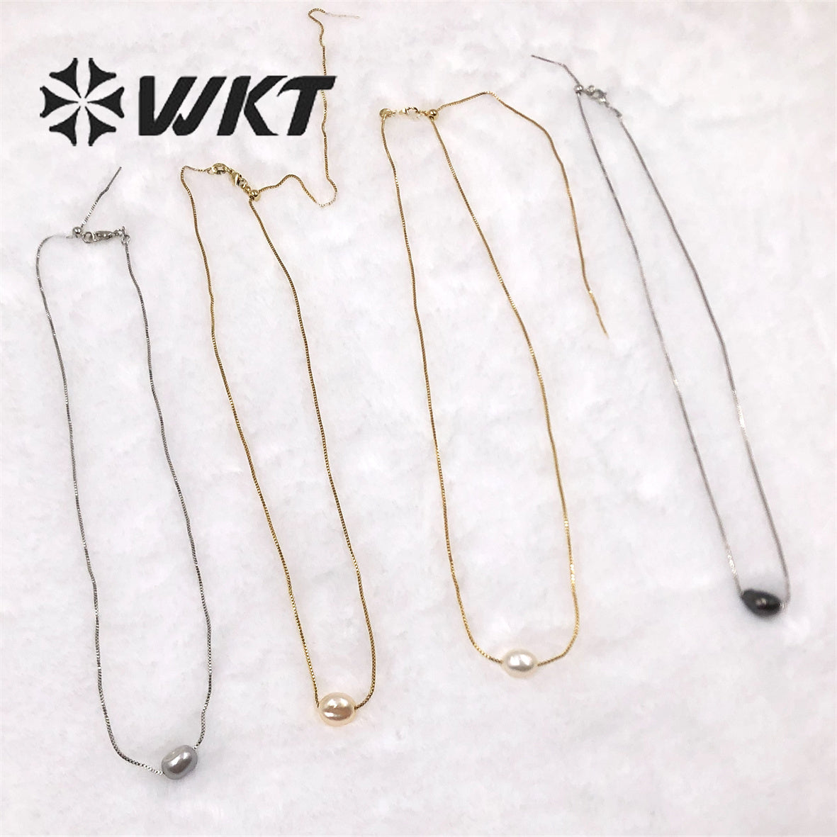 WT-JN163 Baroque Irregular Round Natural Freshwater Pearl Necklaces Black Pearl Necklace Marine Life Charms for Wedding Jewelry