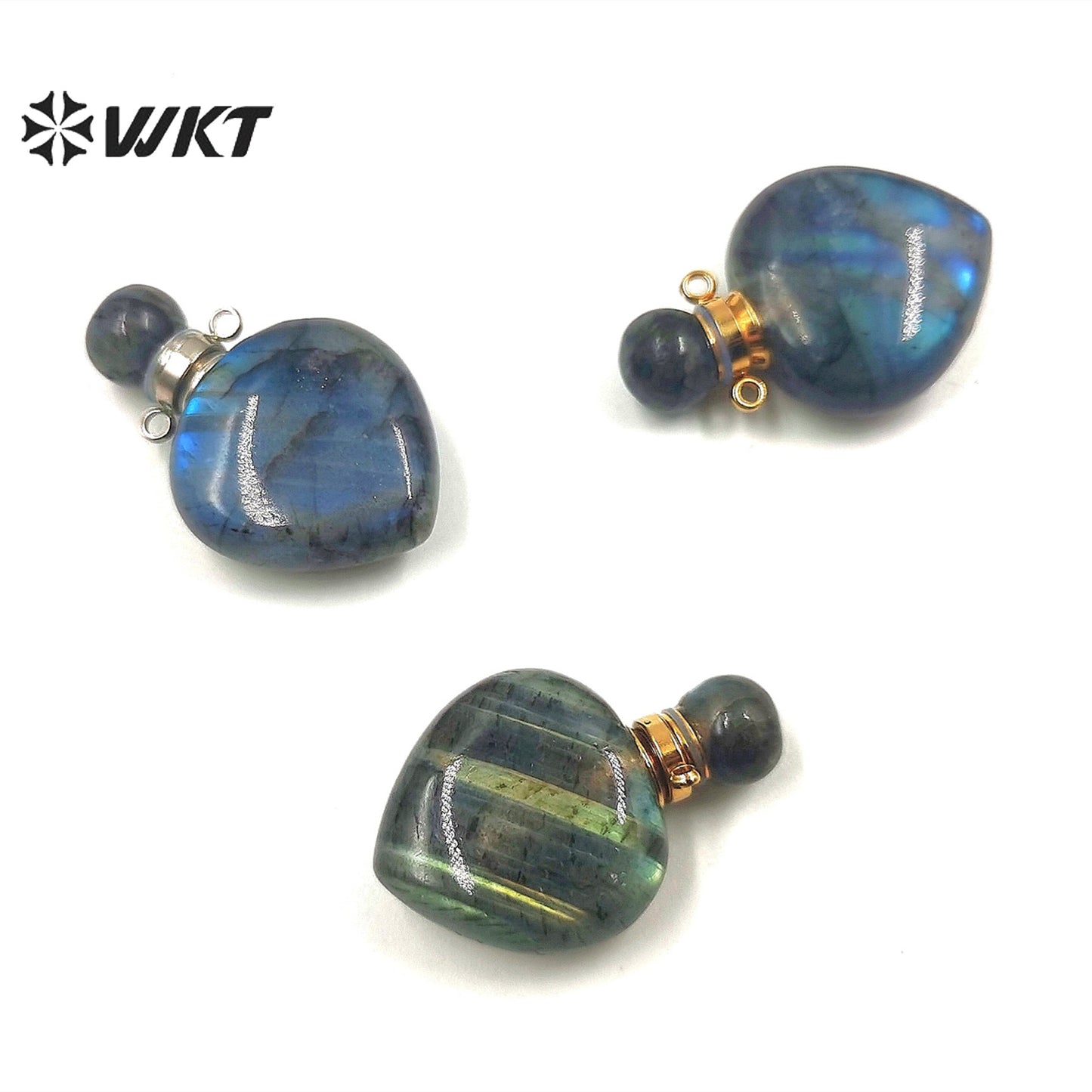 WT-P1796 Charming Pattern Labradorite Pendant Love Perfume Bottle Pendant Women Jewelry Accessories DIY Natural Stone Pendant