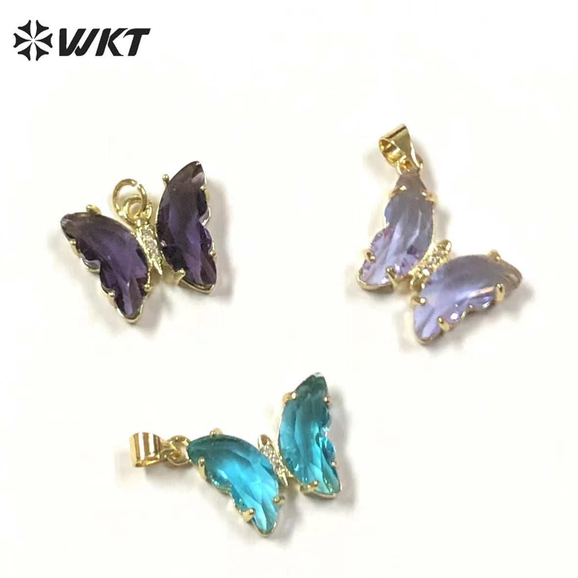 WT-MP244 Cute Pastoral Butterfly Pendant Small and Exquisite Zircon Pendant Women's Jewelry Accessories Cubic Zircon Pendant