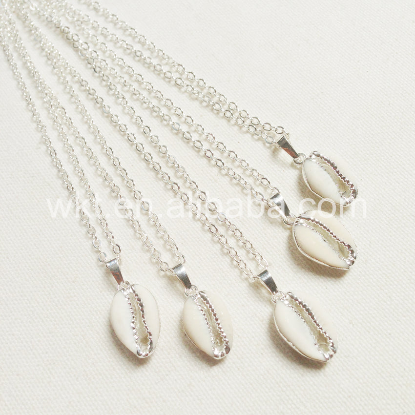 WT-N493 Wholesale Natural Cowrie Shell With Gold Dipped Pendant Necklace,Fashion Charm Cowrie Shell Necklace for Women