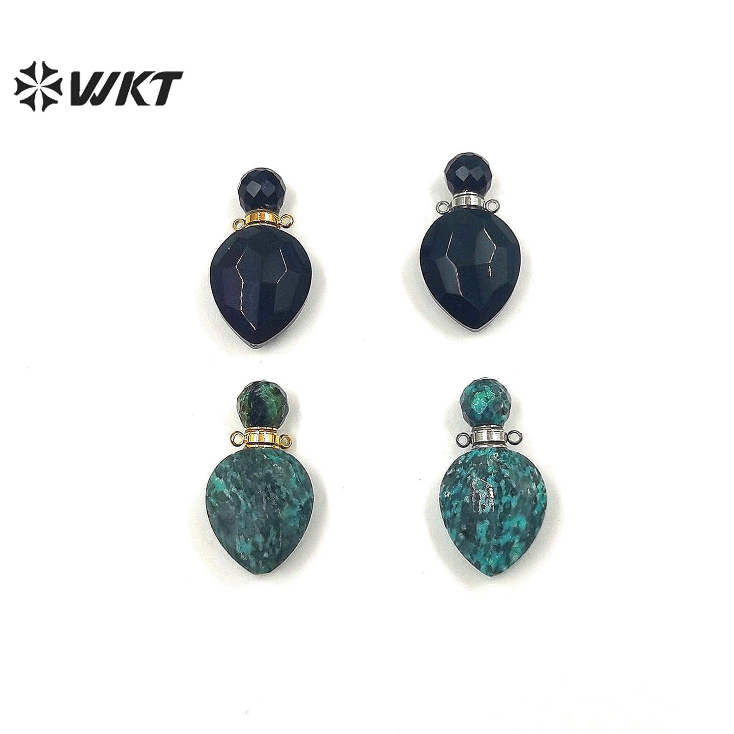 WT-P1795 Attractive Pendant Bohemia Style Perfume Bottle Pendant Textured Women Jewelry Accessories Natural Stone Pendant