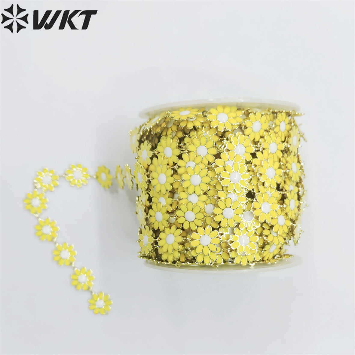 WT-RBC215 Newest Fashion Colorful Enamel Flower Chain Unique Global Chrysanthemum Chain for Women Jewelry Diy Design Chain