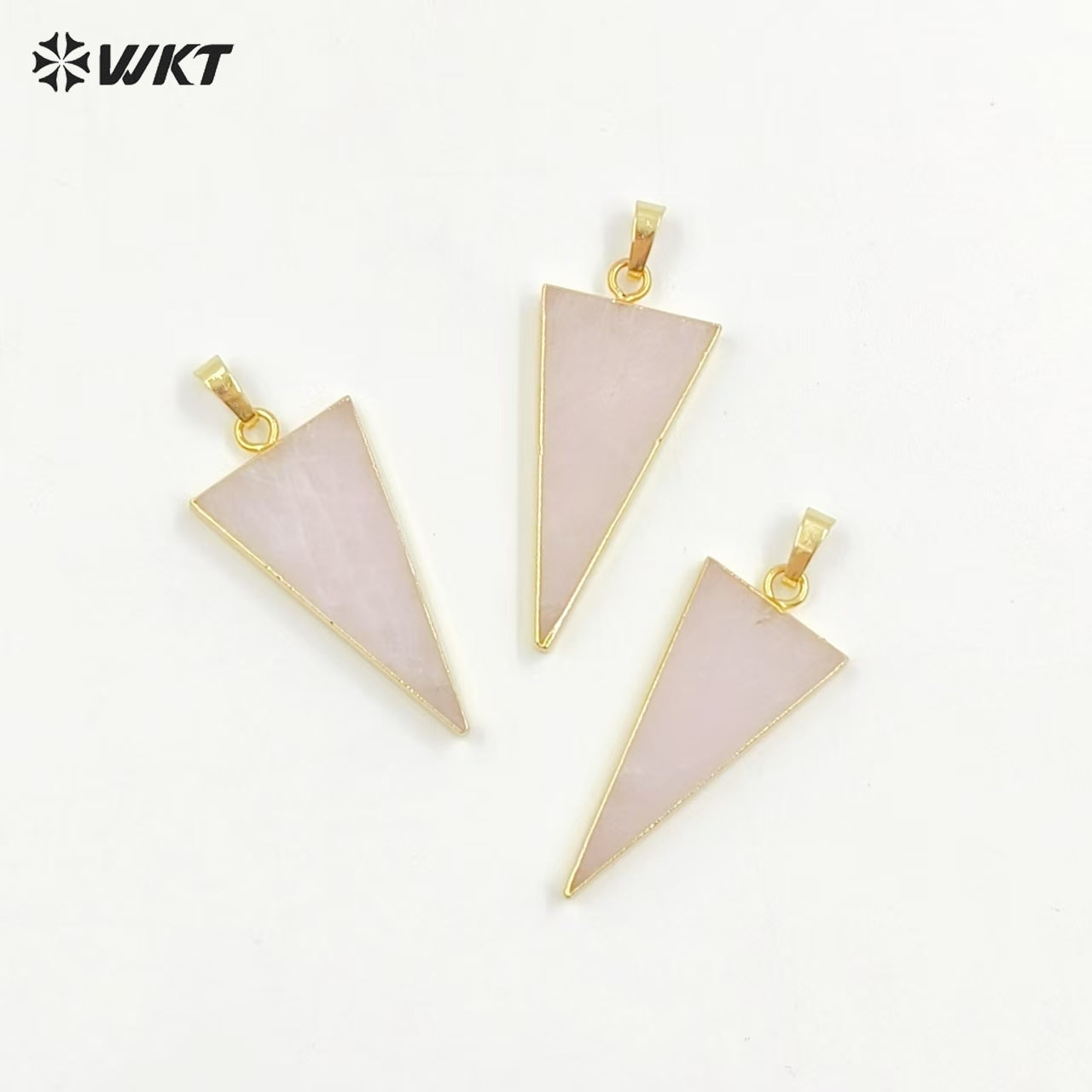 WT-P1988 Wholesale Fashion Randomly Shape Raw Chunky Rose Quartz Stone Pendants for Necklace Making Gemstone Jewelry