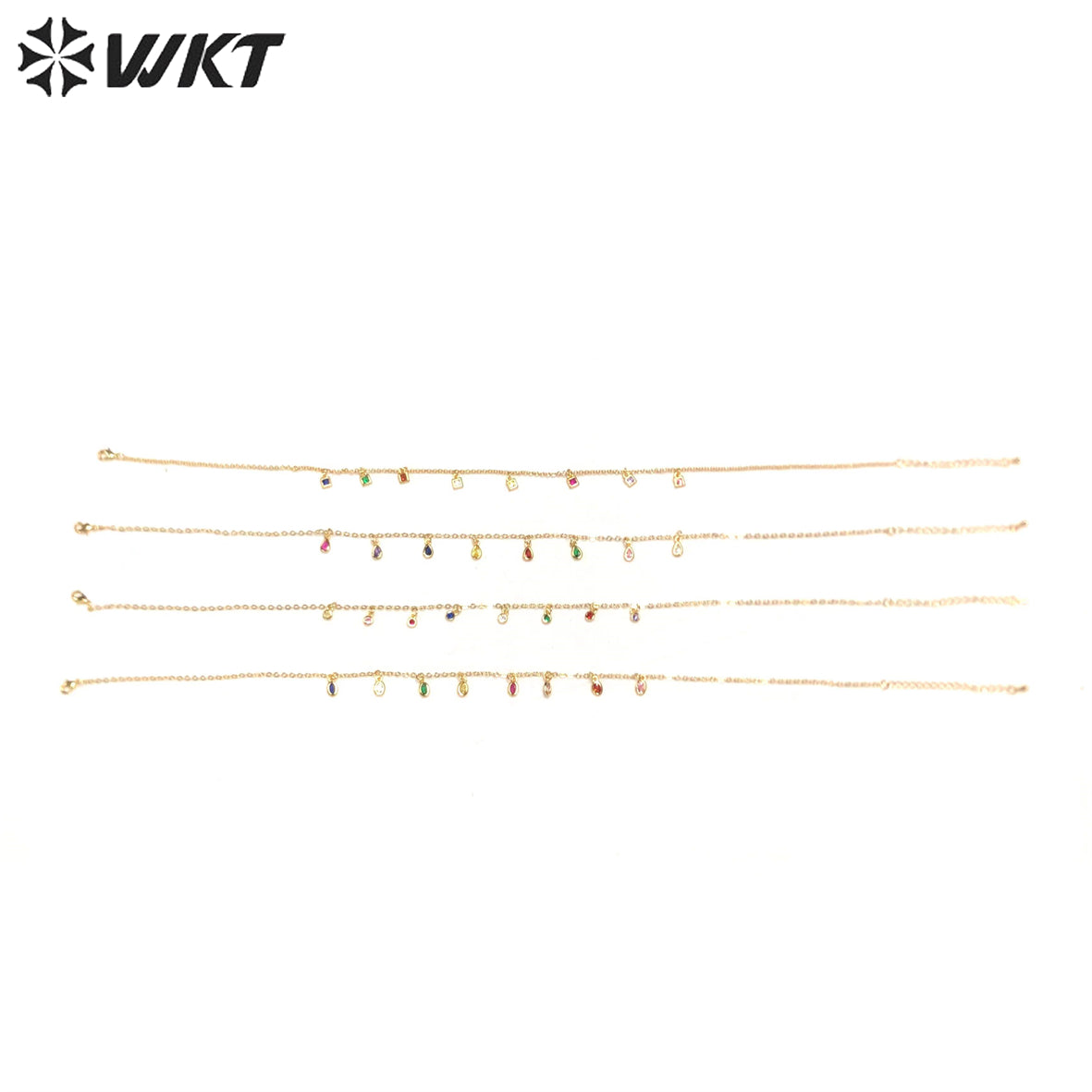WT-BFN028 WKT Popular Trendy Fashion Sexy Choker Necklace for Women Shiny Cubic Zircon Luxury Necklace Jewelry Gift
