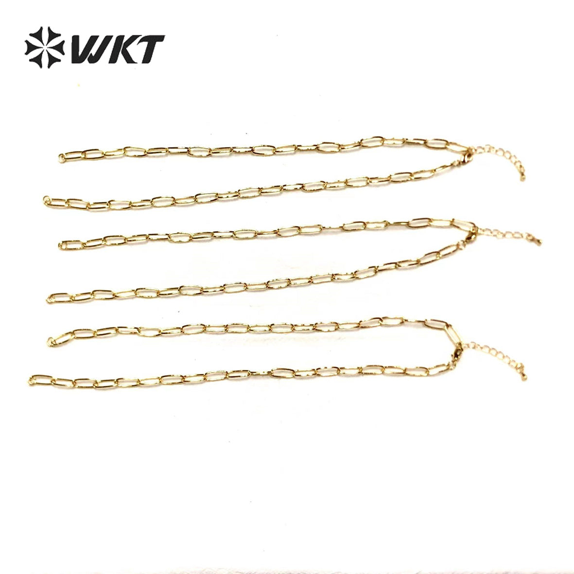 WT-BFN025 WKT Beautiful and Elegant High Quality Punk Choker Women Gold Electroplated Big Link Chain Necklace Metal Necklace