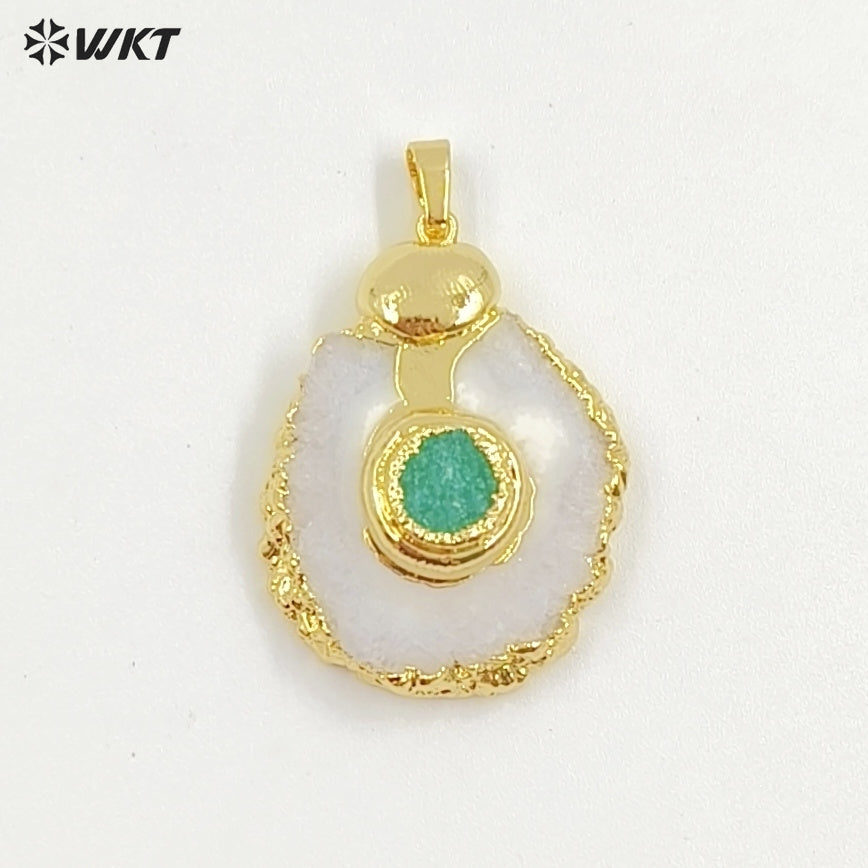 WT-P1769 Classic Natural Stone Stalactite Stone Colorful Drusy Crystal Quartz Energy Pendants Gift Jewelry for Necklace Earrings