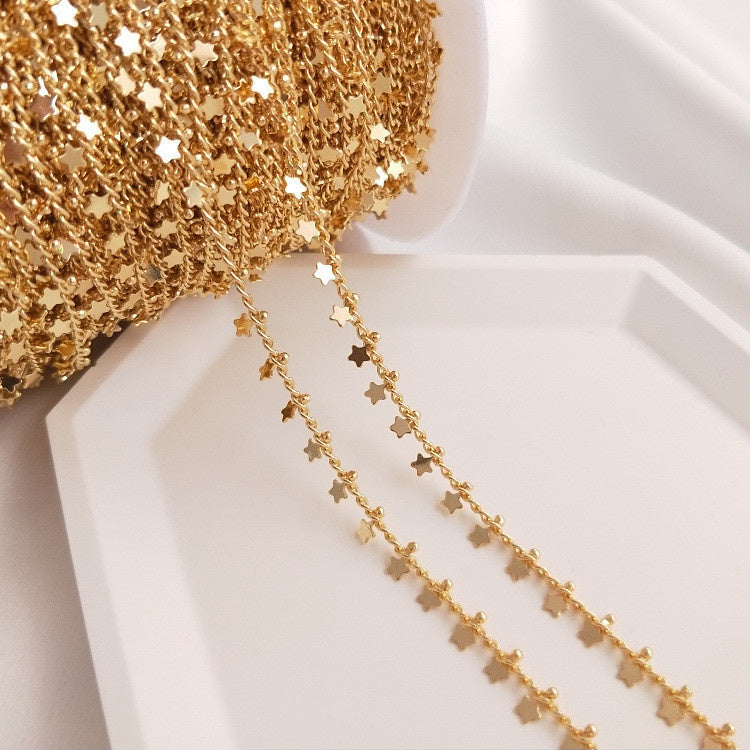 WT-BC220 Hand Made New Arrival Hot Sale18K Gold Plated Yellow Brass Jewelry Chain Sell by Meter for Necklace Bracelet Parts