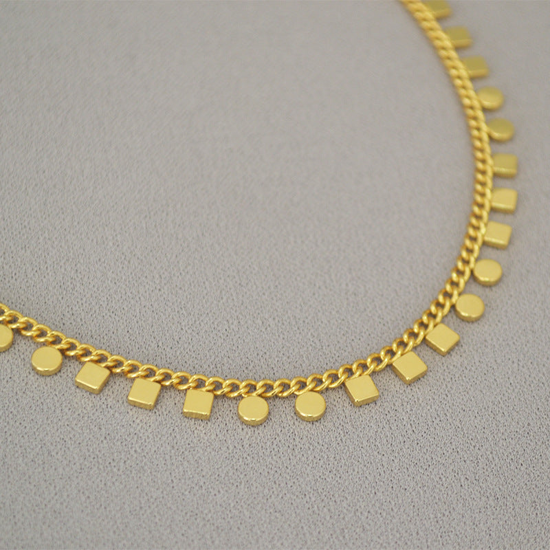 BFN014 Amazing Unique Cool Fashion 18k Morden Gold Plated Welding Chain Necklace Big Statement Charm Simple Metal Necklace