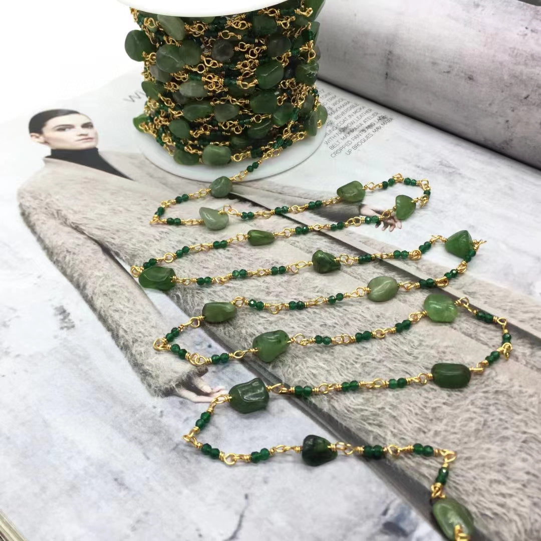 WT-RBC241 Newest Hand Make Natural Strand Stone Beads Rosary Jewelry Chain for Necklace Finding DIY