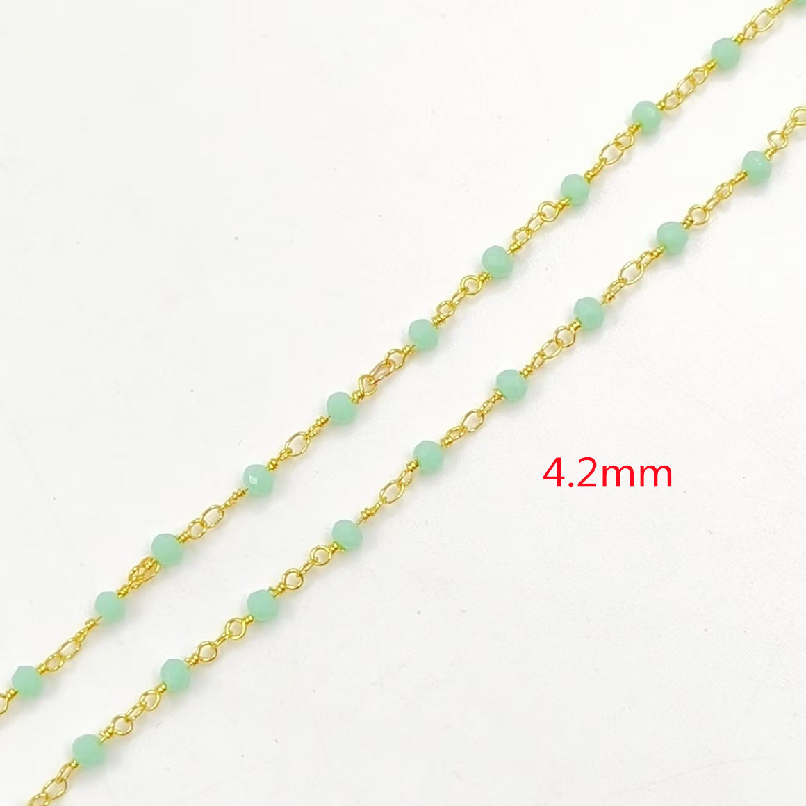 WT-BFN042 Wholesale 3mm Faceted Natural Gemstone Beads Necklace 16inch Long Resist Tarnishable Chain Necklace in 18k Gold Plated